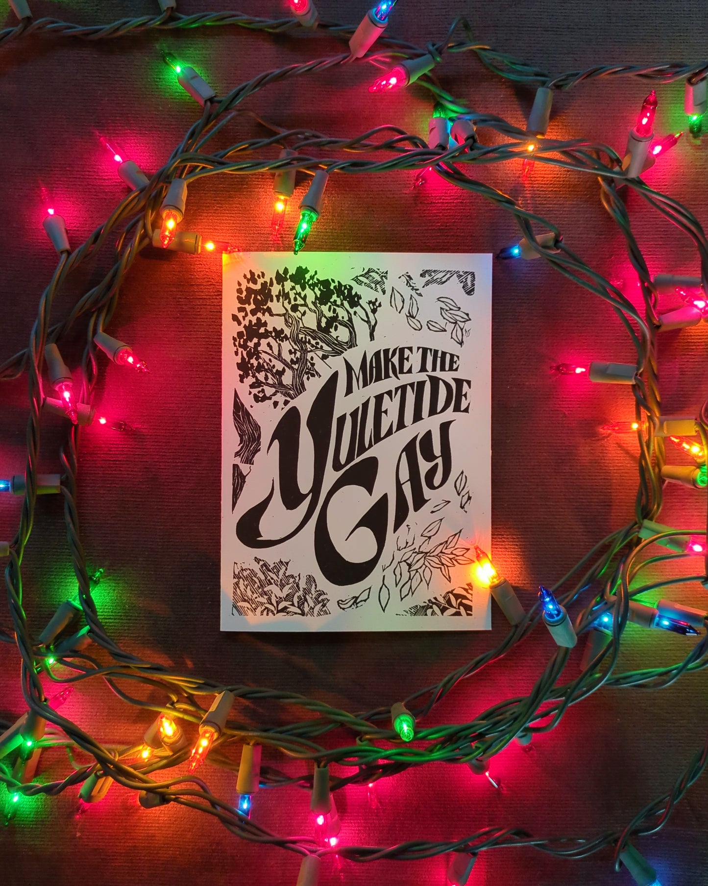 Linocut Holiday Cards