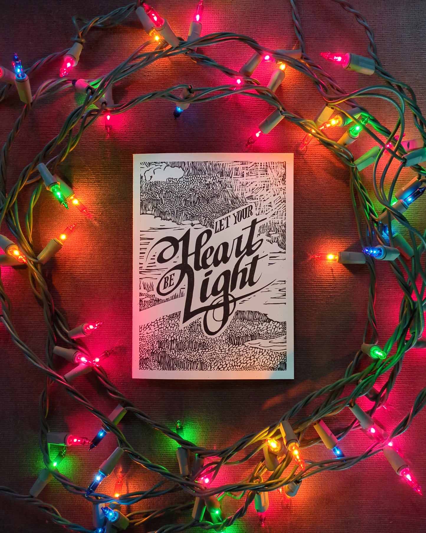 Linocut Holiday Cards