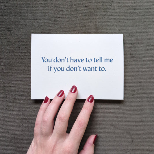 You don't have to...