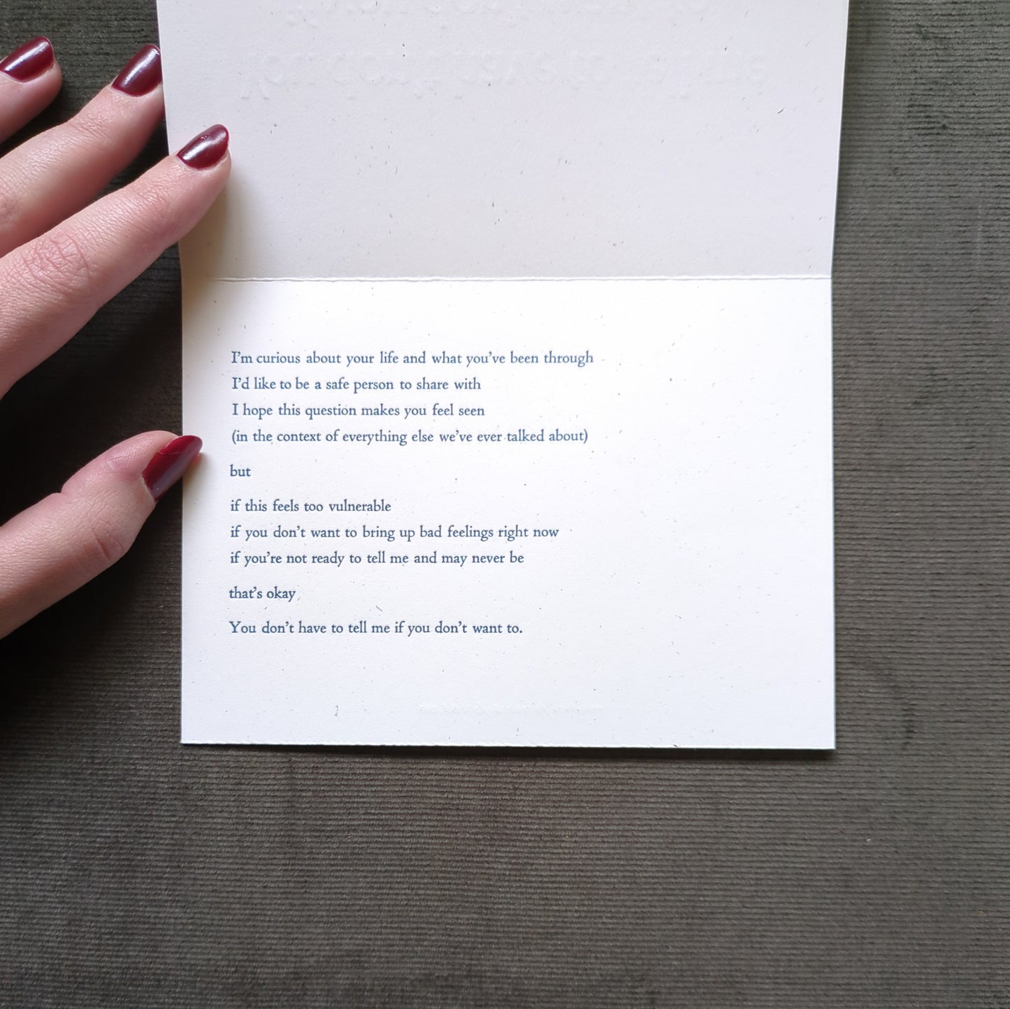 You don't have to...