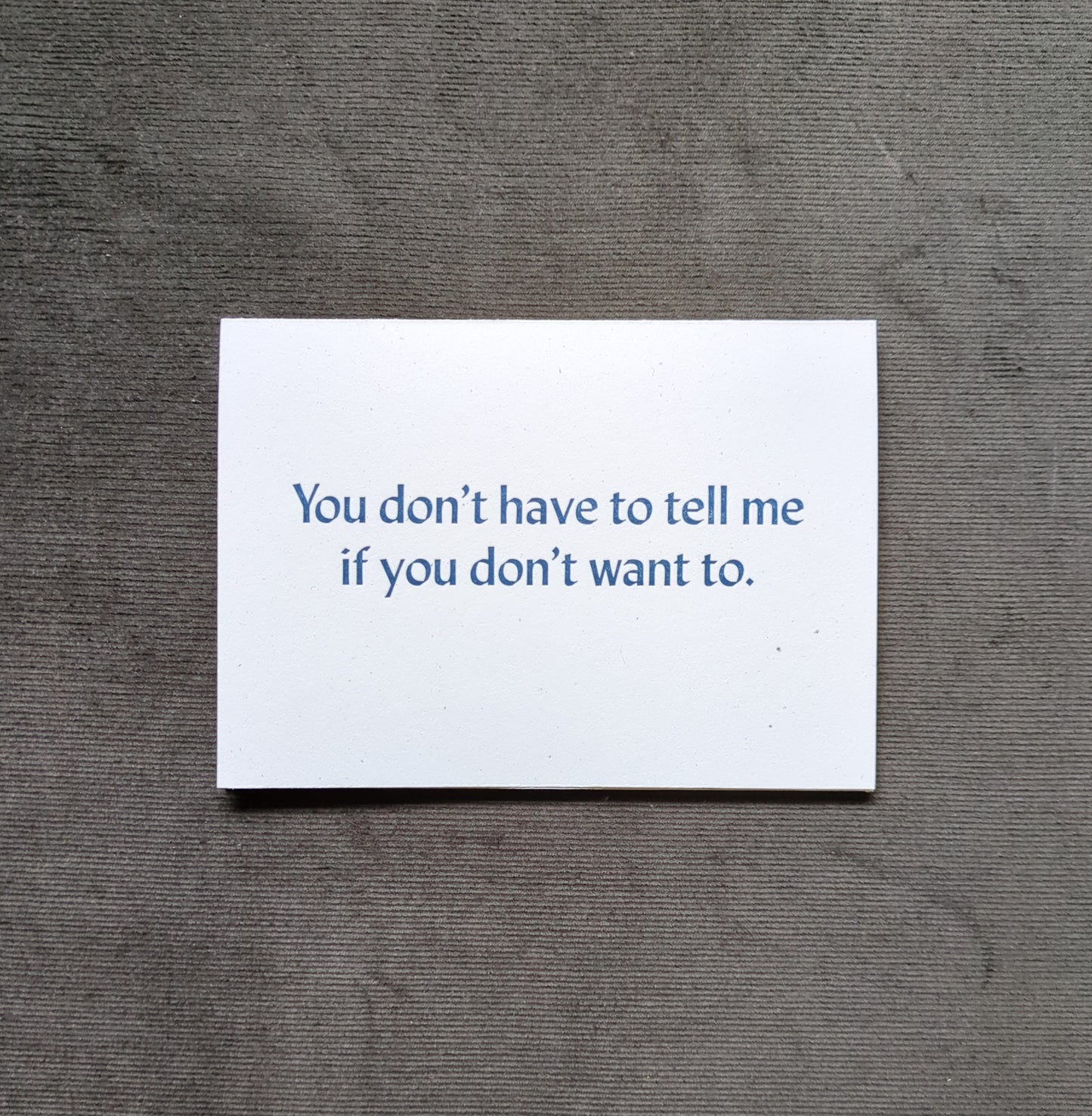 You don't have to...